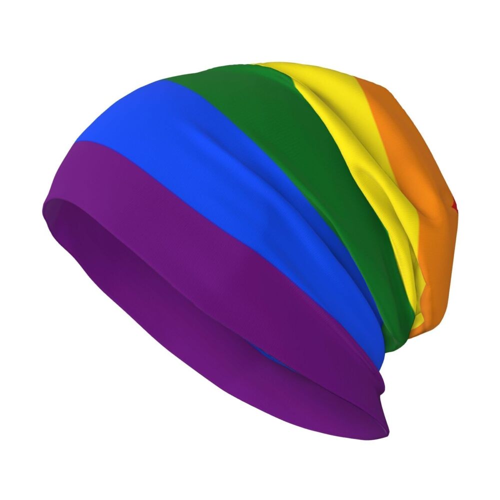 7499 Gay Pride Flag Rainbow Slouchy Beanie & , Hip-Hop Soft Lightweight